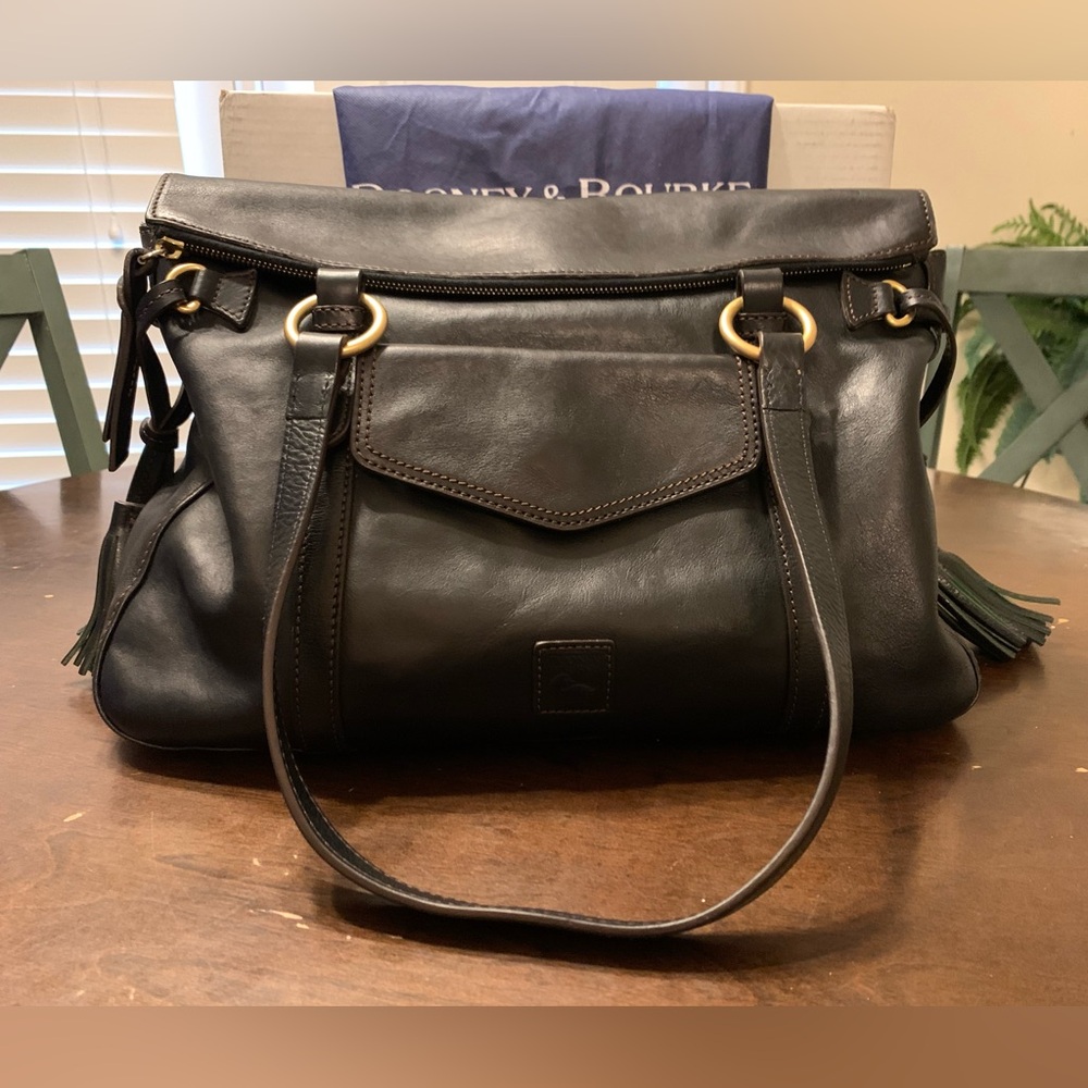 Dooney & Bourke Black Florentine Smith Leather Satchel